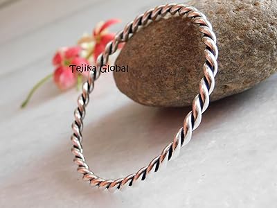 Amazon.com: Twisted Thin or Chunky Bangle Bracelet, Solid 925